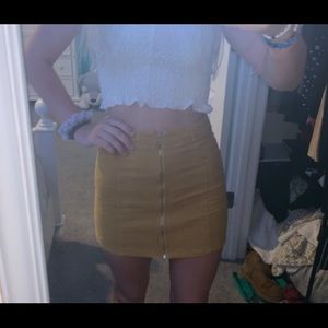 charlotte russe zip up yellow skirt